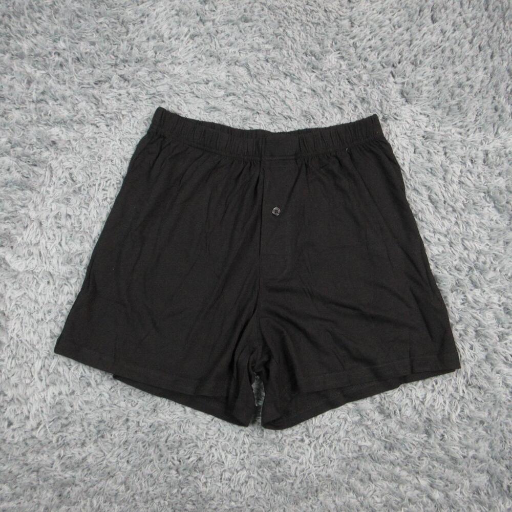 Spun Bamboo Boxer Shorts Mens L Black Bamboo Cotton Tagless Underwear NWT